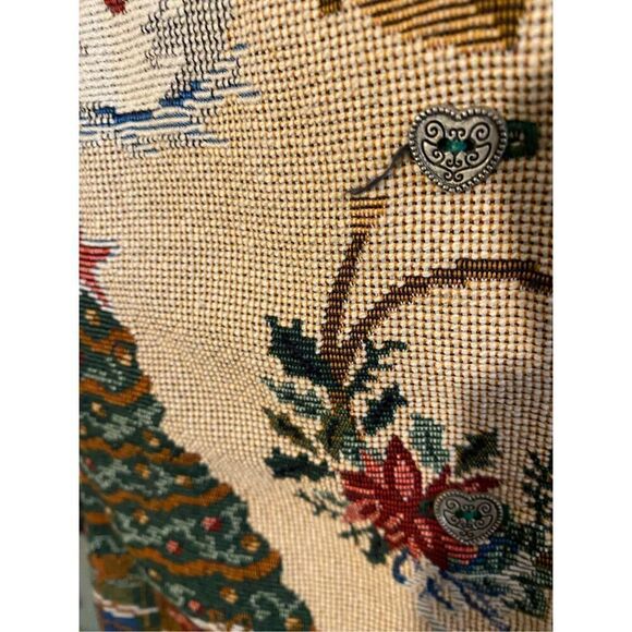Orvis vintage Childs tapestry winter Christmas vest see measurements for size - Picture 4 of 5